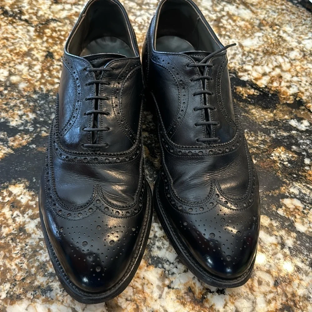 FootJoy‎ men’s Jet Black lace up wingtip leather shoes